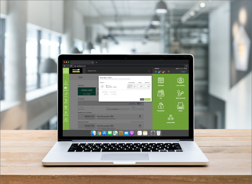 Atualização de Estoque - trocas e devoluções